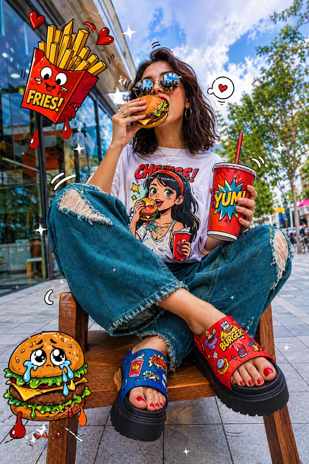 Pop-Art Fast-Food Streetwear Portrait