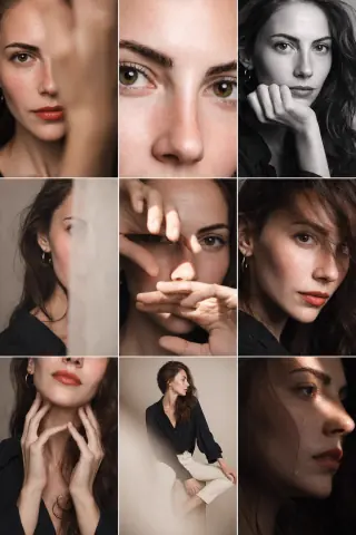Nine-Frame Intimate Editorial Portrait Grid preview