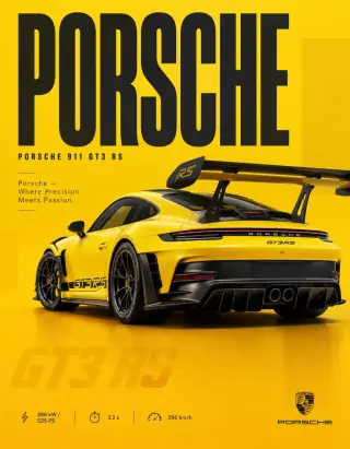 Yellow GT3 RS Editorial Poster preview