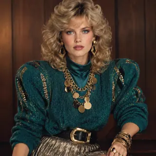 Studio-Modeporträt im Editorial-Stil der 1980er