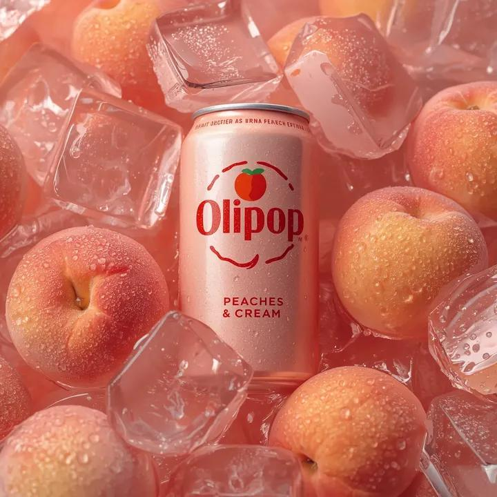 Peach soda product photography