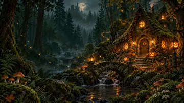 Emerald witch cottage